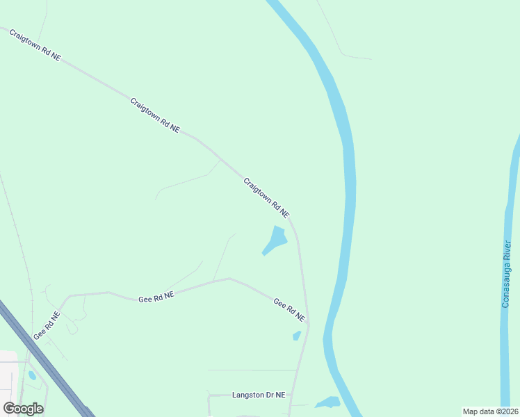 map of restaurants, bars, coffee shops, grocery stores, and more near 742 Craigtown Road Northeast in Calhoun