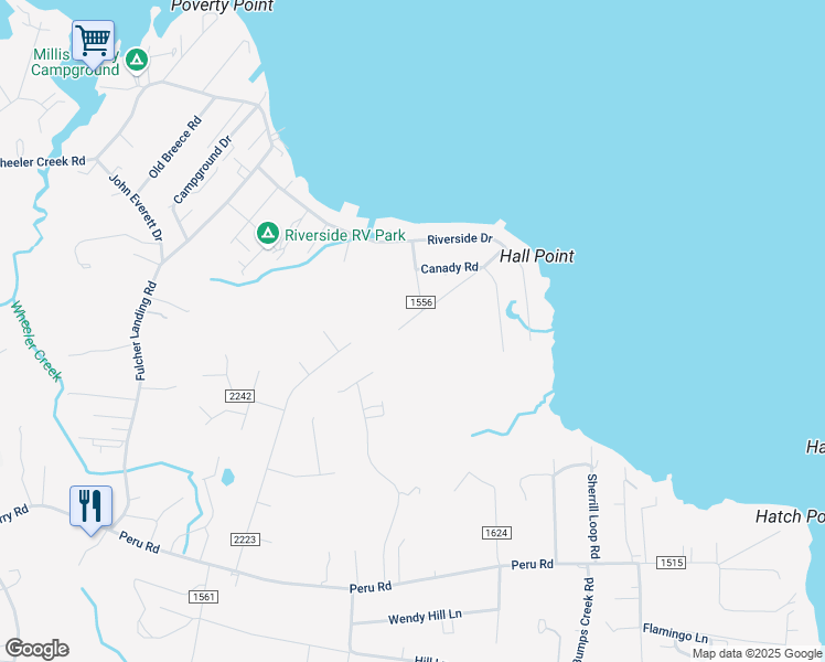 map of restaurants, bars, coffee shops, grocery stores, and more near 541 Moore Landing Road in Sneads Ferry