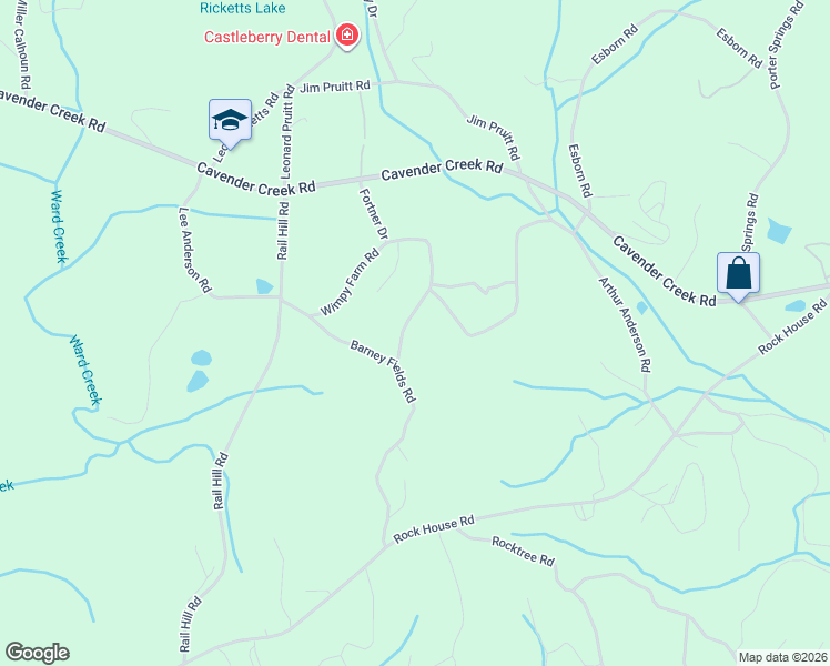 map of restaurants, bars, coffee shops, grocery stores, and more near 84 Fortner Drive in Dahlonega