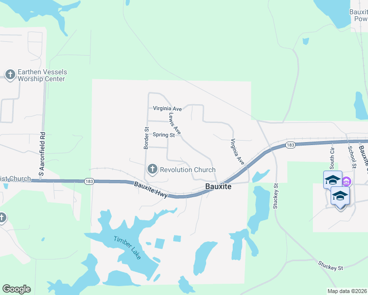 map of restaurants, bars, coffee shops, grocery stores, and more near 717 Lewis Avenue in Bauxite