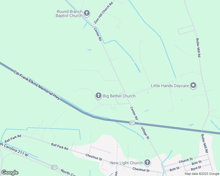 map of restaurants, bars, coffee shops, grocery stores, and more near 126 Hilburn Circle in Bladenboro