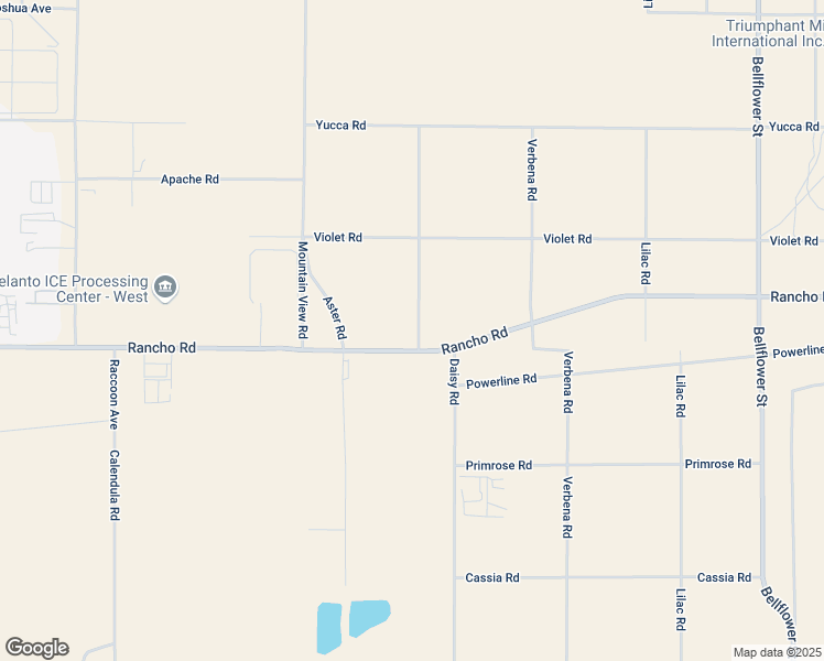 map of restaurants, bars, coffee shops, grocery stores, and more near Rancho Road in Adelanto