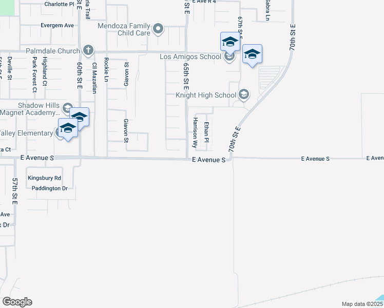 map of restaurants, bars, coffee shops, grocery stores, and more near 6510 Neil Drive in Palmdale