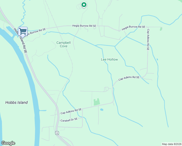 map of restaurants, bars, coffee shops, grocery stores, and more near 219 Cap Adkins Road Southeast in Huntsville