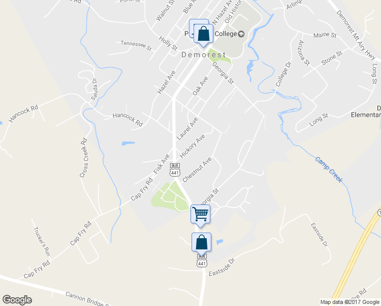 map of restaurants, bars, coffee shops, grocery stores, and more near 198 Hickory Avenue in Demorest