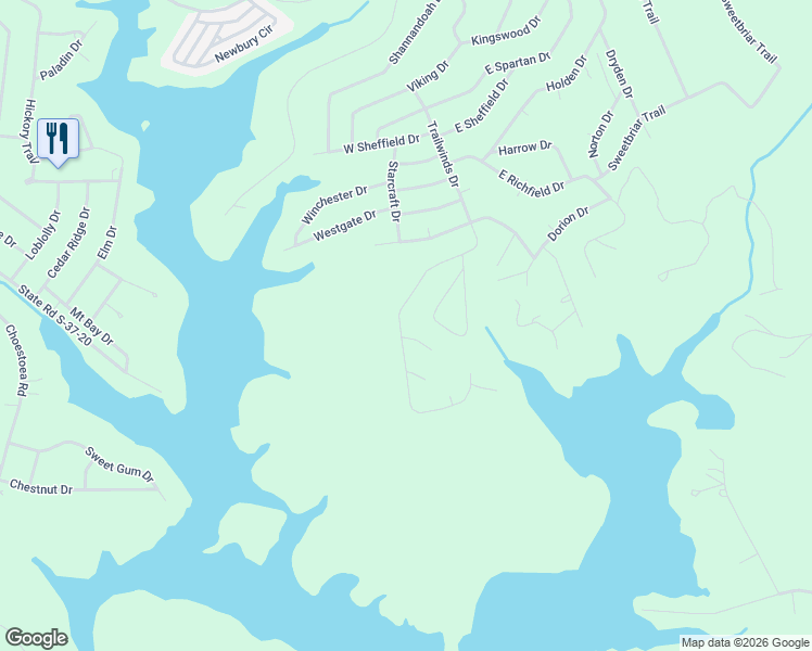map of restaurants, bars, coffee shops, grocery stores, and more near 827 Trailwinds Drive in Westminster