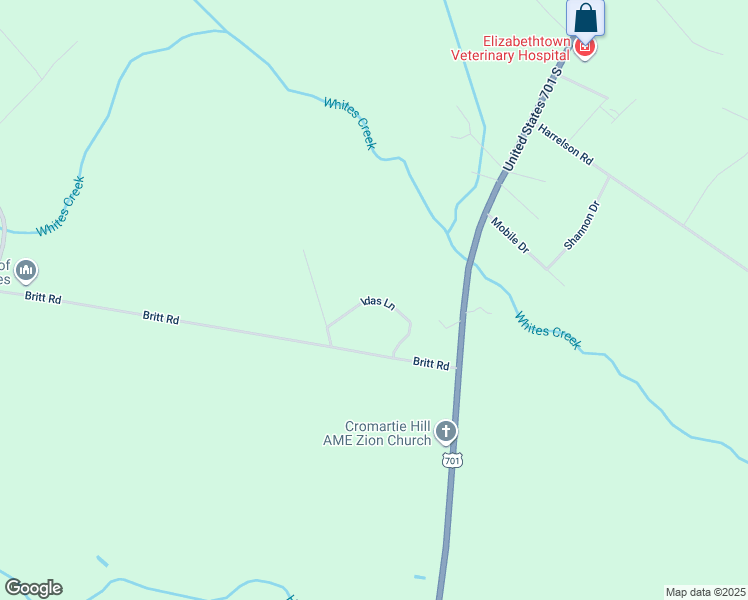 map of restaurants, bars, coffee shops, grocery stores, and more near Idas Lane in Bladen County
