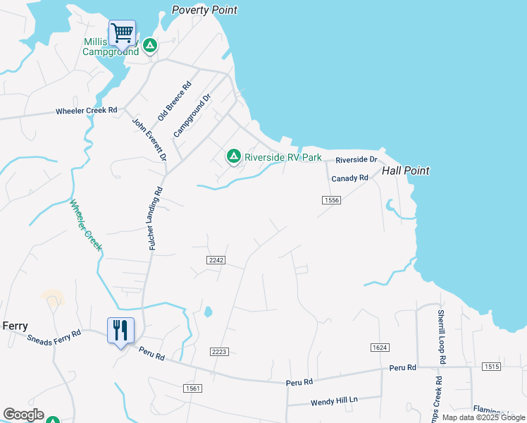 map of restaurants, bars, coffee shops, grocery stores, and more near 208 Smallberry Court in Sneads Ferry