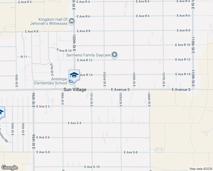 map of restaurants, bars, coffee shops, grocery stores, and more near 10235 East Avenue S in Littlerock