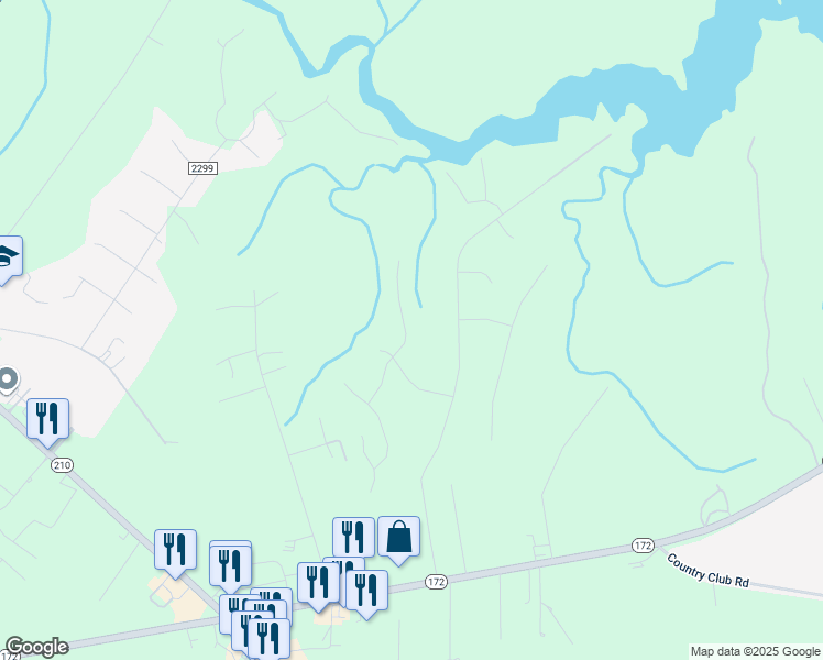 map of restaurants, bars, coffee shops, grocery stores, and more near 318 Landing Lane in Sneads Ferry