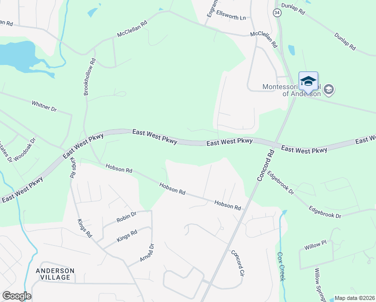 map of restaurants, bars, coffee shops, grocery stores, and more near 146 Briar Patch Road in Anderson