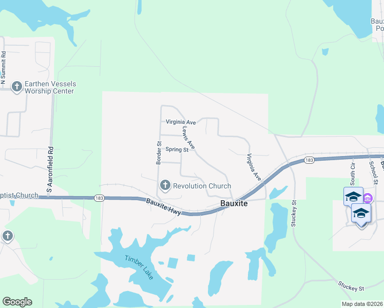 map of restaurants, bars, coffee shops, grocery stores, and more near 717 Lewis Avenue in Bauxite