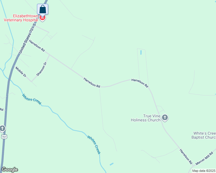 map of restaurants, bars, coffee shops, grocery stores, and more near Harrelson Road in Bladen County