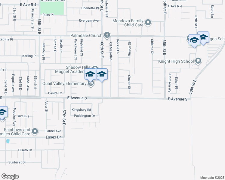 map of restaurants, bars, coffee shops, grocery stores, and more near 37232 Calle Mazatlan in Palmdale