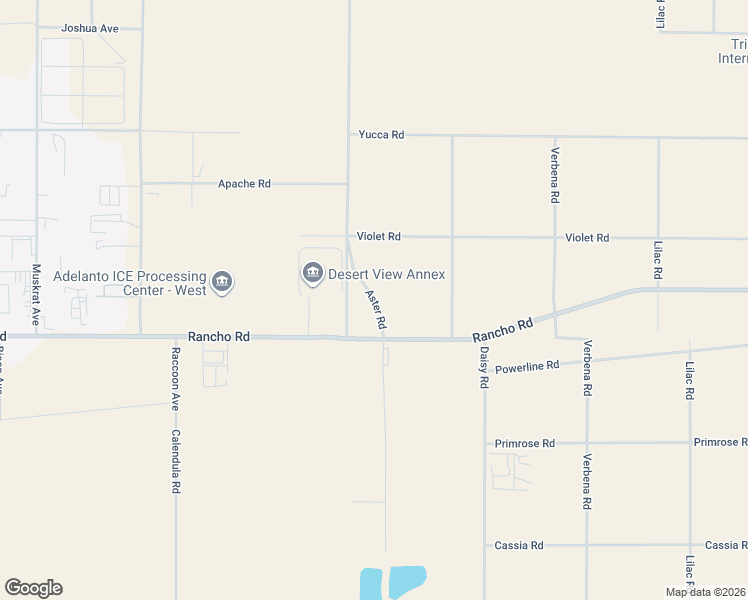 map of restaurants, bars, coffee shops, grocery stores, and more near 16920-16998 Aster Rd in Adelanto