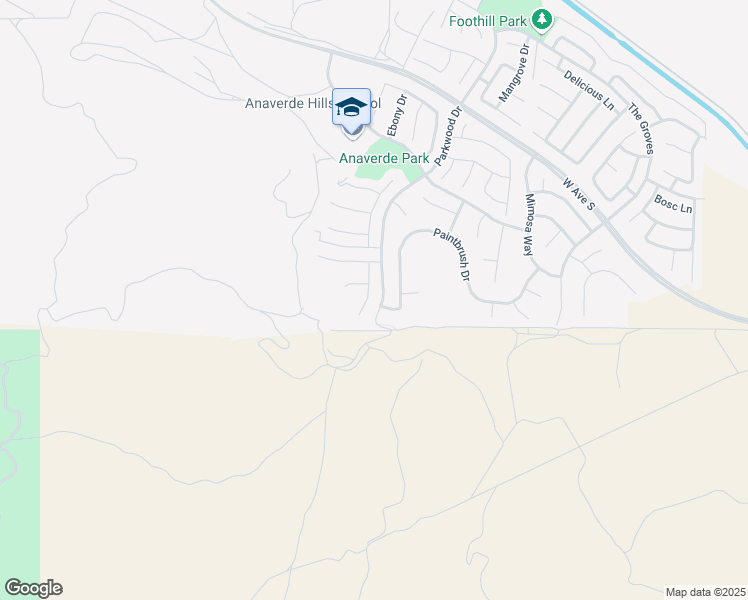 map of restaurants, bars, coffee shops, grocery stores, and more near 37130 Pergola Terrace in Palmdale