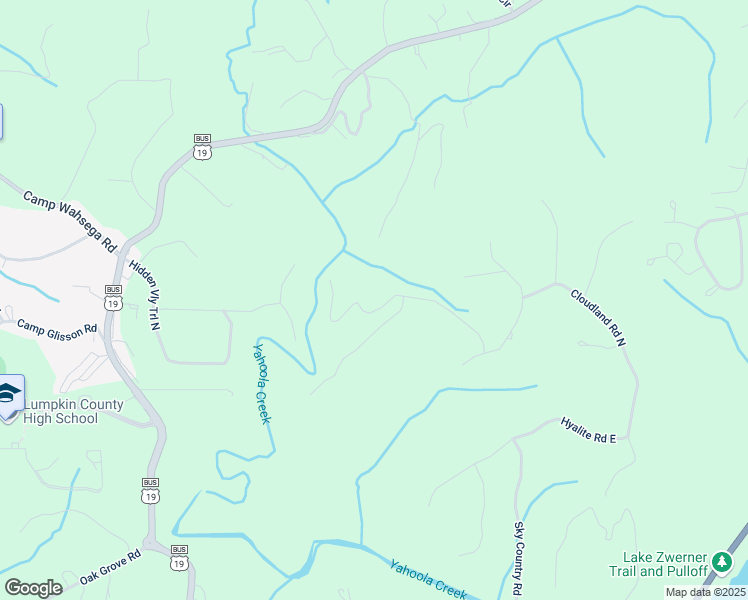 map of restaurants, bars, coffee shops, grocery stores, and more near 386 Old River Road in Dahlonega
