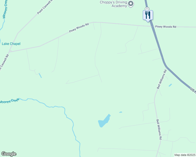 map of restaurants, bars, coffee shops, grocery stores, and more near 536 Morning Dove Lane in Pender County
