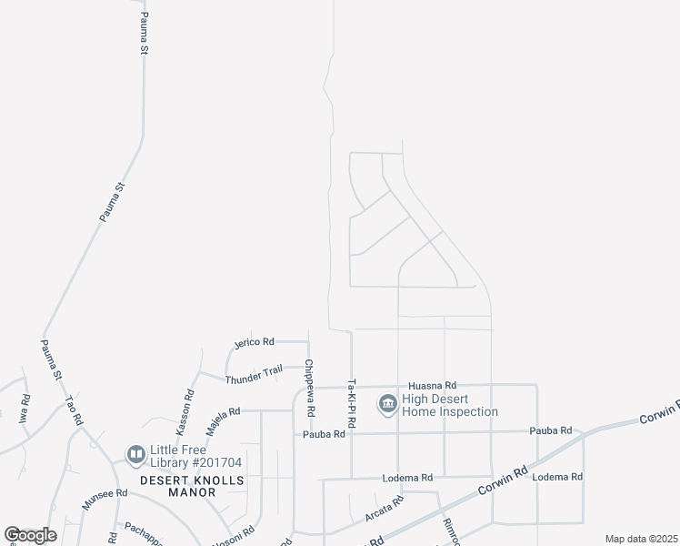map of restaurants, bars, coffee shops, grocery stores, and more near 16996 Ta-Ki-Pi Road in Apple Valley