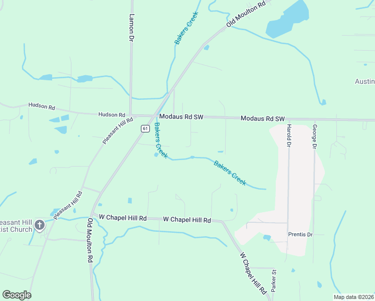 map of restaurants, bars, coffee shops, grocery stores, and more near 3560 Modaus Road Southwest in Decatur