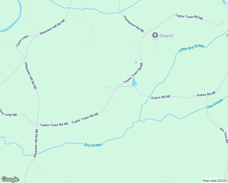 map of restaurants, bars, coffee shops, grocery stores, and more near 1110 Taylor Town Road Northeast in Ranger