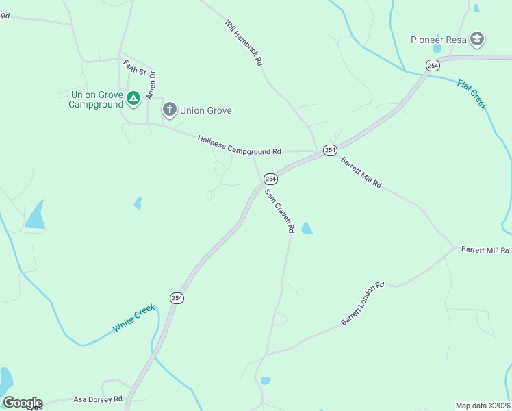 map of restaurants, bars, coffee shops, grocery stores, and more near 2173 Georgia 254 in Cleveland