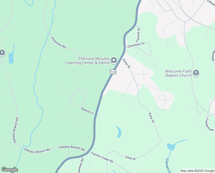 map of restaurants, bars, coffee shops, grocery stores, and more near 1953 West Currahee Street in Toccoa