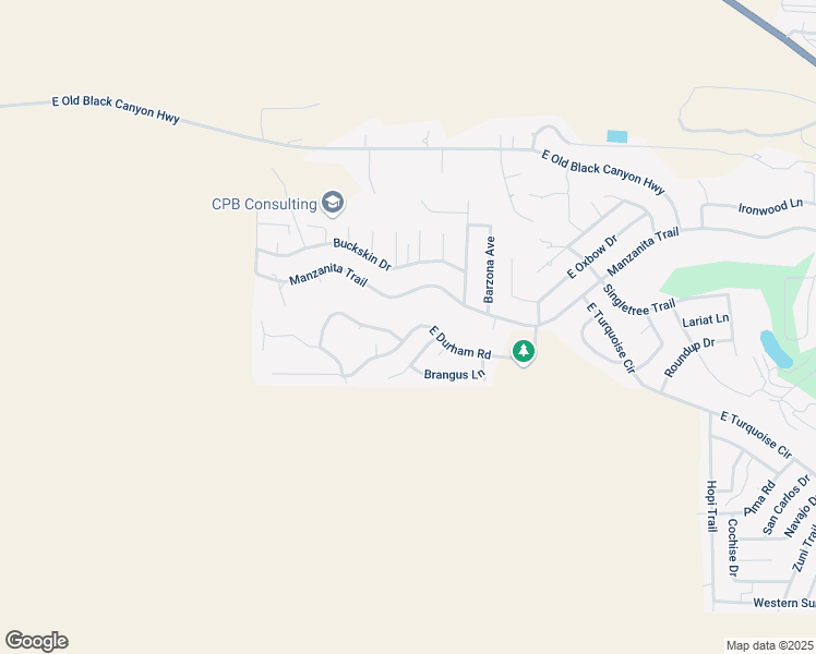 map of restaurants, bars, coffee shops, grocery stores, and more near 10380 East Durham Road in Yavapai County