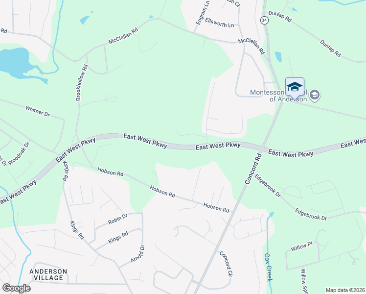 map of restaurants, bars, coffee shops, grocery stores, and more near 146 Briar Patch Road in Anderson