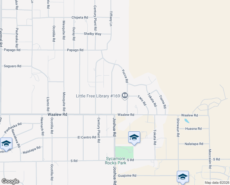 map of restaurants, bars, coffee shops, grocery stores, and more near 17025 Joshua Road in Apple Valley