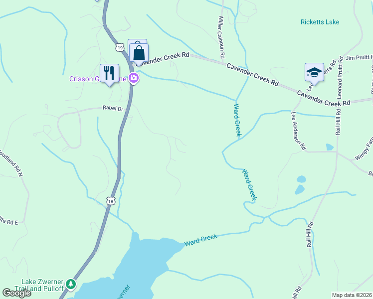 map of restaurants, bars, coffee shops, grocery stores, and more near 93 Summit Canyon Road in Dahlonega