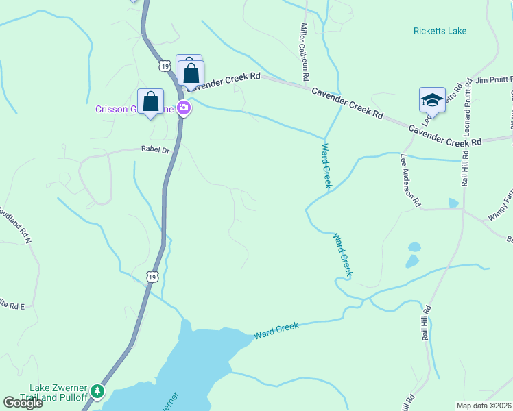 map of restaurants, bars, coffee shops, grocery stores, and more near 93 Summit Canyon Road in Dahlonega