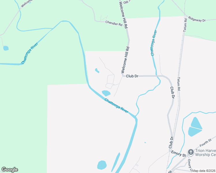 map of restaurants, bars, coffee shops, grocery stores, and more near 1033 Club Drive in Trion