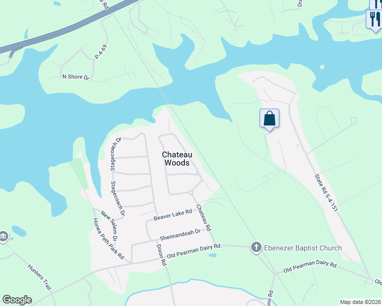 map of restaurants, bars, coffee shops, grocery stores, and more near 910 Chantilly Lane in Anderson