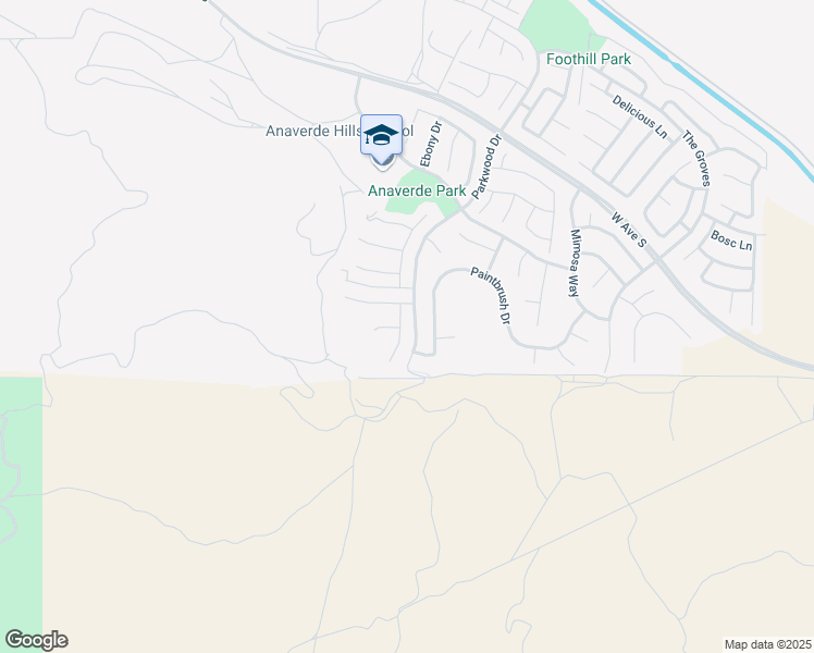 map of restaurants, bars, coffee shops, grocery stores, and more near 37200 Pergola Terrace in Palmdale