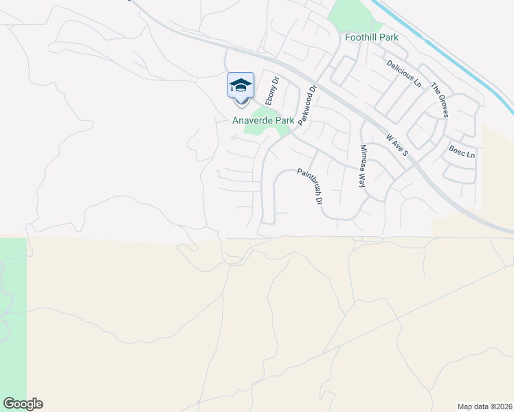 map of restaurants, bars, coffee shops, grocery stores, and more near 37212 Pergola Terrace in Palmdale