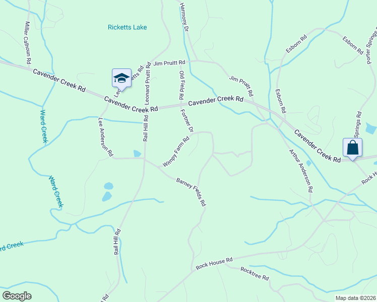 map of restaurants, bars, coffee shops, grocery stores, and more near 112 Farm View Lane in Dahlonega