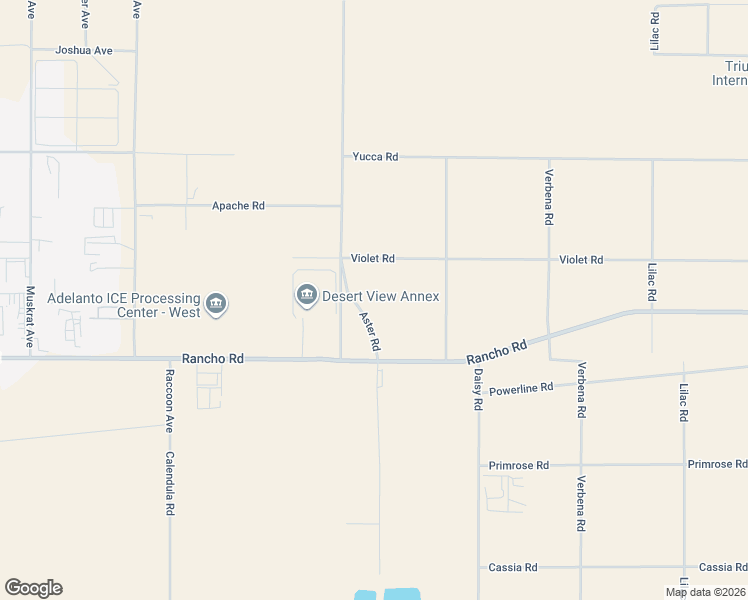 map of restaurants, bars, coffee shops, grocery stores, and more near 14409 Aster Road in Adelanto