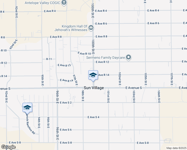 map of restaurants, bars, coffee shops, grocery stores, and more near East Avenue R 14 in Sun Village