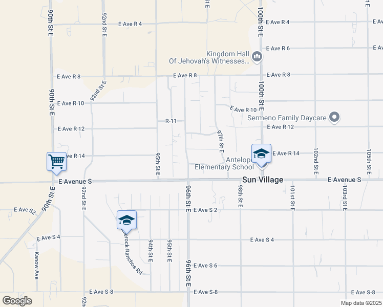 map of restaurants, bars, coffee shops, grocery stores, and more near 9603 East Avenue R 14 in Littlerock