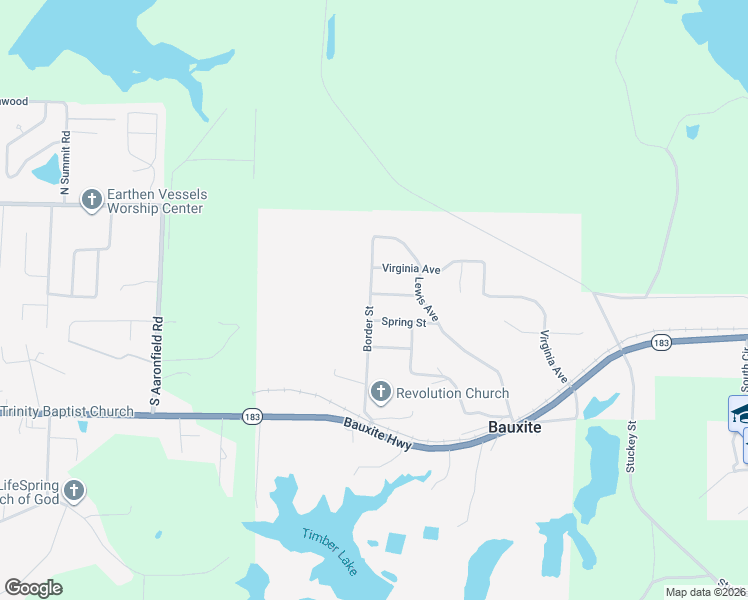map of restaurants, bars, coffee shops, grocery stores, and more near 312 Border Street in Bauxite