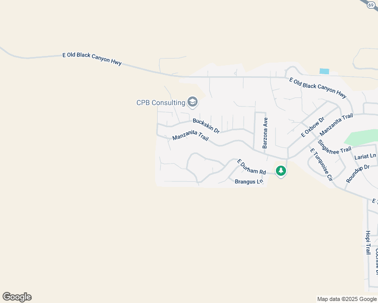 map of restaurants, bars, coffee shops, grocery stores, and more near 10180 Black Angus Road in Yavapai County