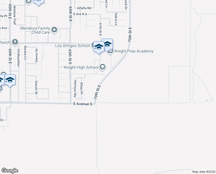 map of restaurants, bars, coffee shops, grocery stores, and more near 70 Avenue R-14 in Palmdale