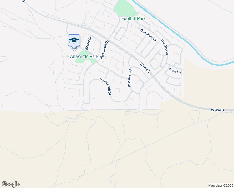 map of restaurants, bars, coffee shops, grocery stores, and more near 37147 Liana Lane in Palmdale