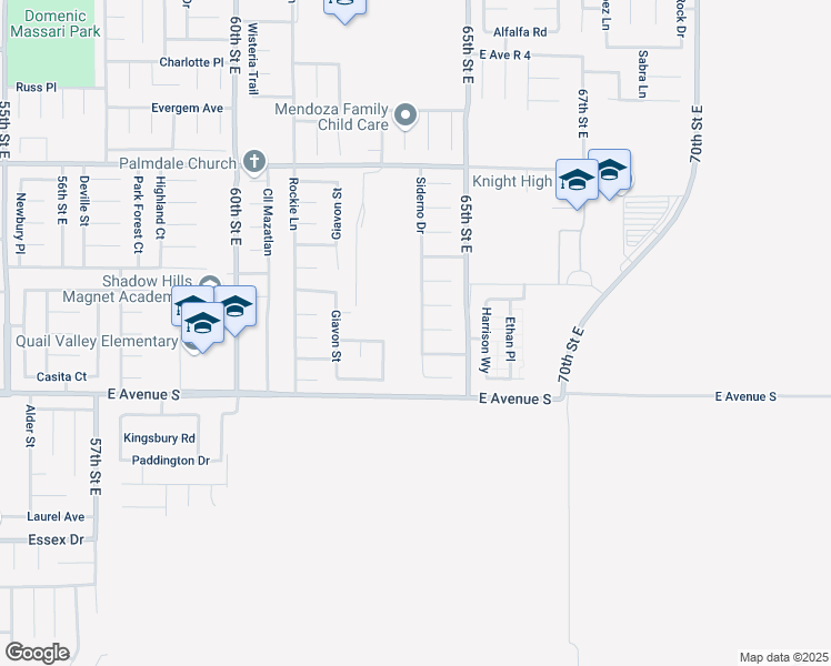 map of restaurants, bars, coffee shops, grocery stores, and more near 37309 Siderno Drive in Palmdale