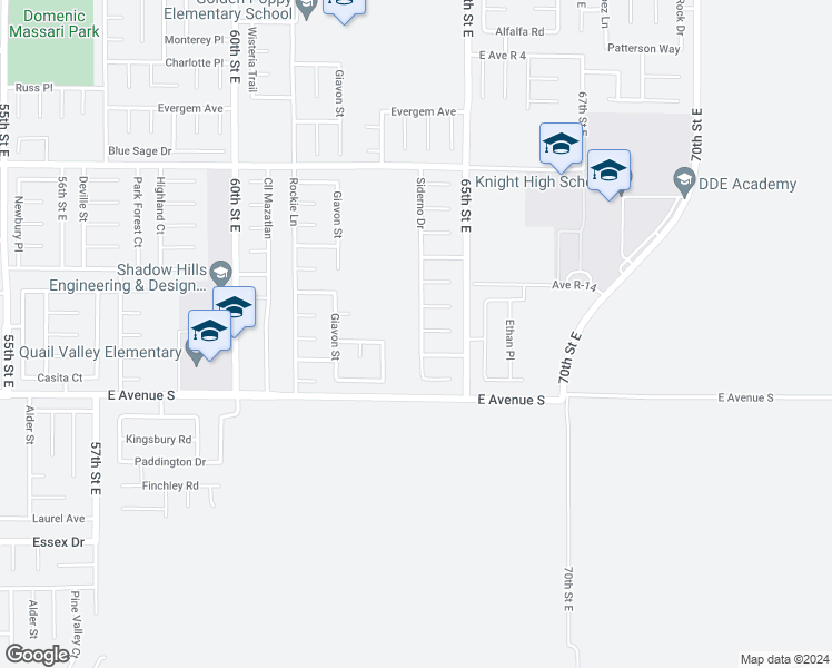 map of restaurants, bars, coffee shops, grocery stores, and more near 37309 Siderno Drive in Palmdale