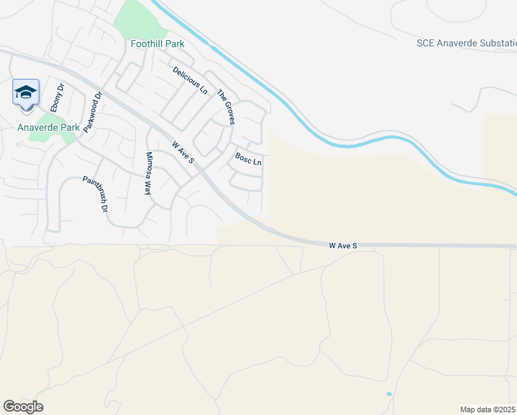 map of restaurants, bars, coffee shops, grocery stores, and more near 37223 Queen Anne Pl in Palmdale