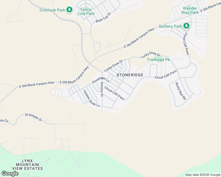 map of restaurants, bars, coffee shops, grocery stores, and more near 1025 Cloud Cliff Pass in Prescott Valley