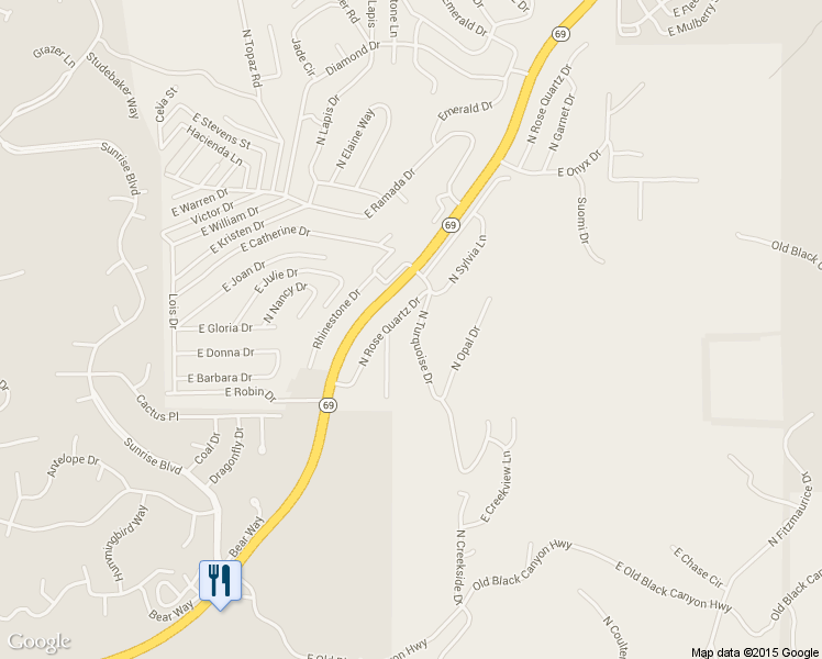 map of restaurants, bars, coffee shops, grocery stores, and more near 1156 N Turquoise Dr in Prescott