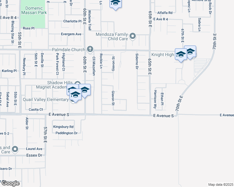 map of restaurants, bars, coffee shops, grocery stores, and more near 6163 Piazza Place in Palmdale